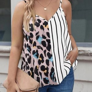NWOT Plus Size Striped/Animal Print Cami